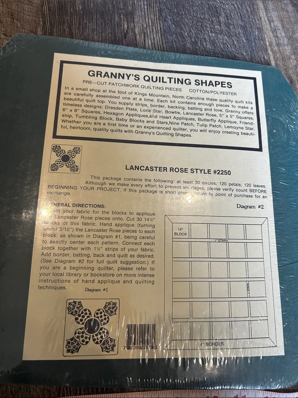 Granny’s Quilting Shapes Lancaster rose #2250 NWT